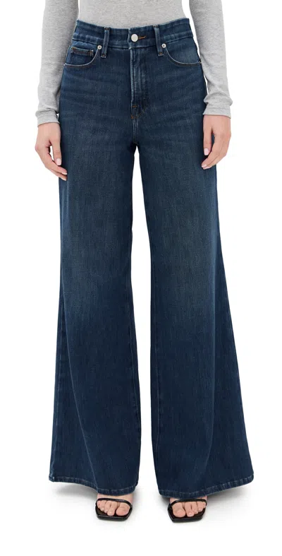 Good American Good Waist Palazzo Jeans Indigo977