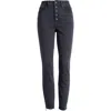 Good American Good Waist Raw Hem Crop Jeans In Black343