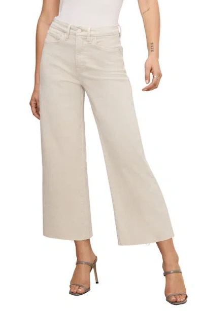 Good American Good Waist Raw Hem High Waist Crop Palazzo Jeans In Bone001