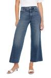 Good American Good Waist Raw Hem High Waist Crop Palazzo Jeans In Indigo549