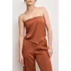 Good American Good Copper Good Satin Handkerchief Top In Copper004