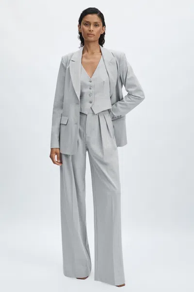 GOOD AMERICAN GOOD AMERICAN HEATHER GREY GOOD AMERICAN SHARKSKIN SUIT WAISTCOAT