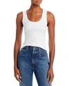 Good American Heritage Rib Scoop Neck Tank In White