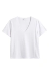 Good American Heritage V-neck Cotton T-shirt In White001