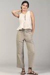 Good American High-rise Cargo Cropped Twill Pants In Multicolor