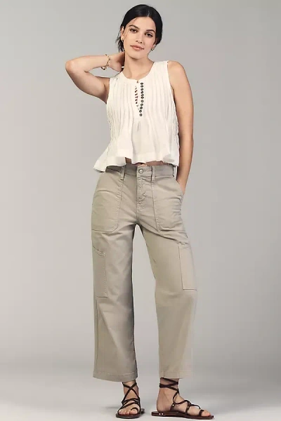 Good American High-rise Cargo Cropped Twill Pants In Multicolor