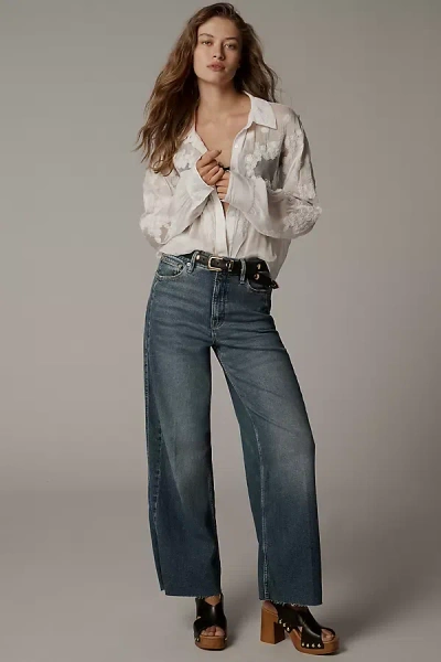 Good American High-rise Crop Wide-leg Jeans In Blue