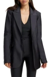 Good American High Shine Compression Sculpted Blazer In Black001