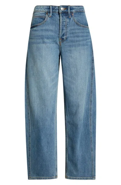 Good American High Waist Ankle Barrel Jeans In Blue