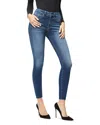 Good American High Waist Crop Raw Edge Jean In Blue In Blue