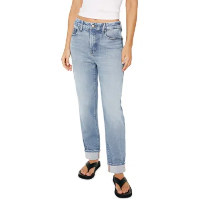 Good American High Waist Cuff Straight Leg Jeans In Indigo510