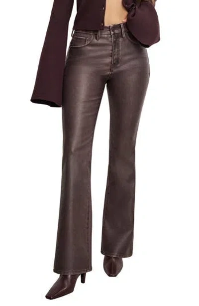 Good American High Waist Faux Leather Bootcut Pants
