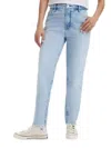 Good American High Waist Raw Hem Slim Jeans In Indigo In Multi