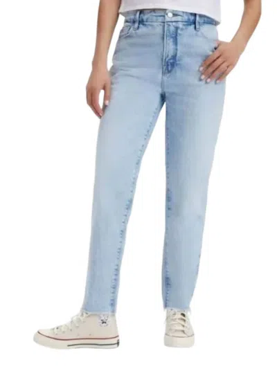 Good American High Waist Raw Hem Slim Jeans In Indigo In Indigo763
