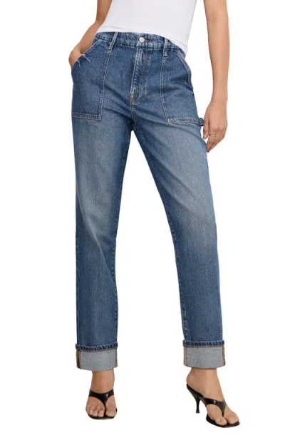 Good American High Waist Straight Leg Carpenter Jeans In Indigo747
