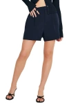 Good American High Waist Trouser Shorts In New Navy002