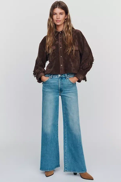 Good American High-rise Wide-leg Palazzo Jeans In Medium Wash