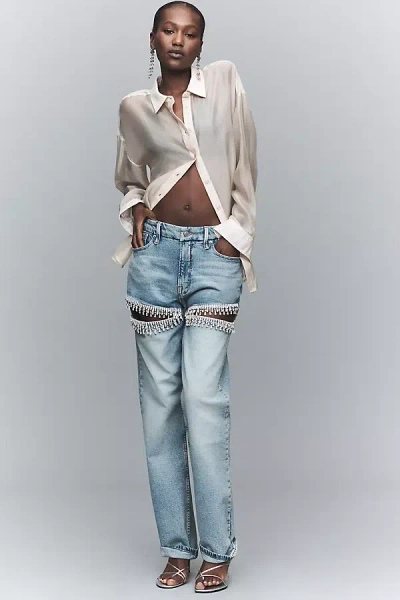 Good American Icon High-rise Straight Jeans In White