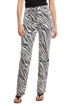 Good American Womens Cloud White Zebra002 Good Icon Straight-leg Stretch-denim Blend Jeans In Black