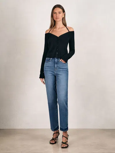 Good American Good Indigo Blue Straight Compression Jeans