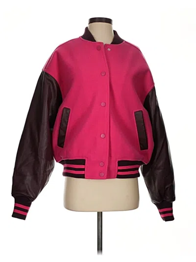 Pre-owned Good American Jacket In Burgundy