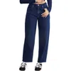 Good American Jeanius Barrel Leg Faux Denim Terry Sweatpants In Blue