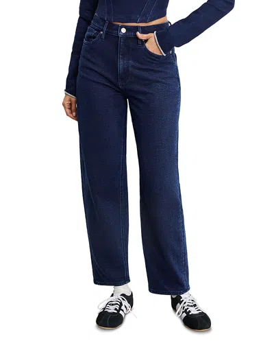GOOD AMERICAN JEANIUS BARREL SWEATPANTS IN INDIGO 1029