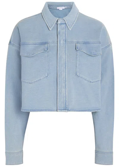 Good American Jeanius Cropped Denim Jacket In Blue