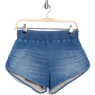 Good American Jeanius French Terry Shorts In Blue