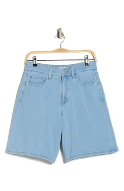 Good American Jeanius Good Ease Bermuda Shorts In Blue