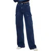 Good American Jeanius Good Skate Wide Leg Cargo French Terry Pants In Indigo377