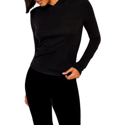 Good American Jeanius Rib Hoodie In Black001