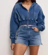 Good American Jeanius Crop French Terry Zip Hoodie