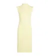 Good American Womens Lemon003 Mock-neck Ruched Stretch-jersey Mini Dress In Yellow