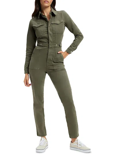Good American Juniors Womens Denim Jumpsuit In Grey