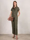 Good American Khaki Jumpsuit In Multi