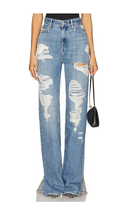 Good American Khloe Shredded Jean In Blue