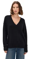 Good American Knit Deep V Knit Sweater Black001 In Black