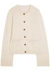 Good American Womens Vanilla001 Round-neck Button Knitted Cardigan Xs In White