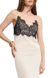Good American Lace & Satin Camisole In Neutral