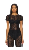 Good American Lace Baby Shirt In Black