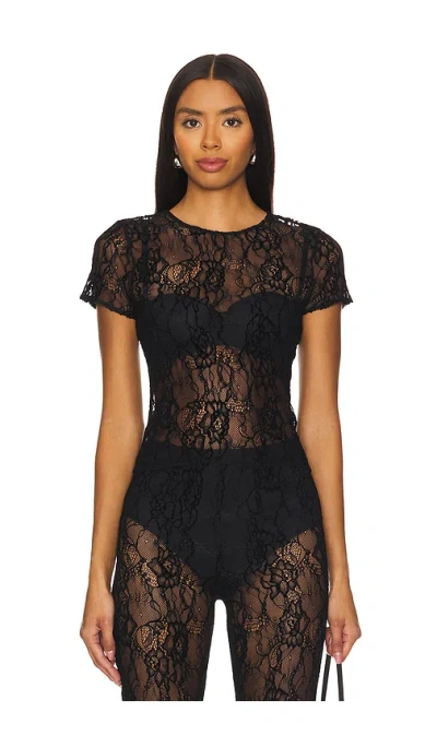 Good American Lace Baby Shirt In Black