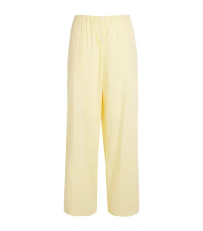 Good American Lace-trim Wide-leg Trousers In Gold