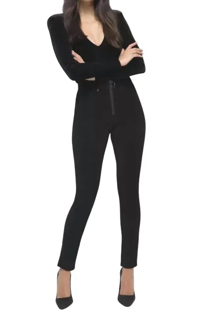 Good American Legs Velvet Pants In Black