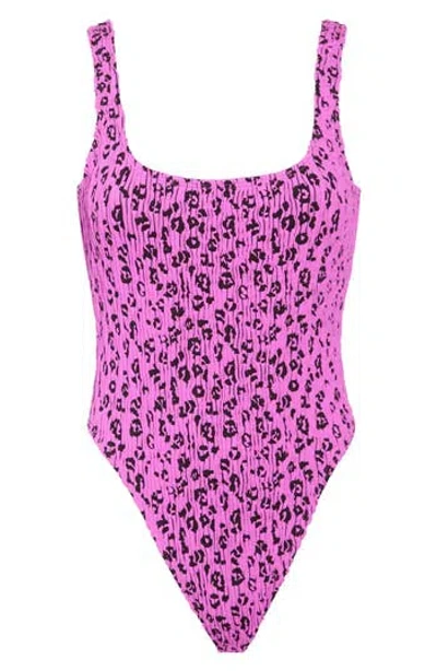 Good American Leopard One-piece Swimsuit In Lollipop Leopard