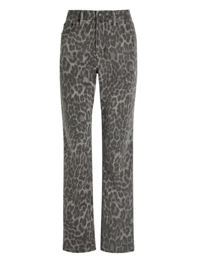 Good American Leopard Print Jeans In Gray