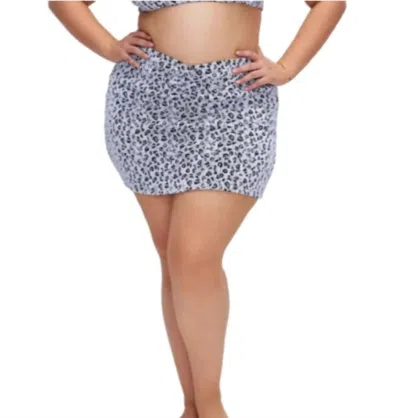 Good American Leopard Skirt In Blue, Black