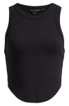 Good American Lightweight Crop Stretch Cotton Rib Racer Tank