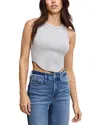 Good American Lightweight Rib Racer Tank Top In Gray