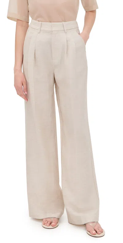 Good American Linen Blend Trousers Oat In White